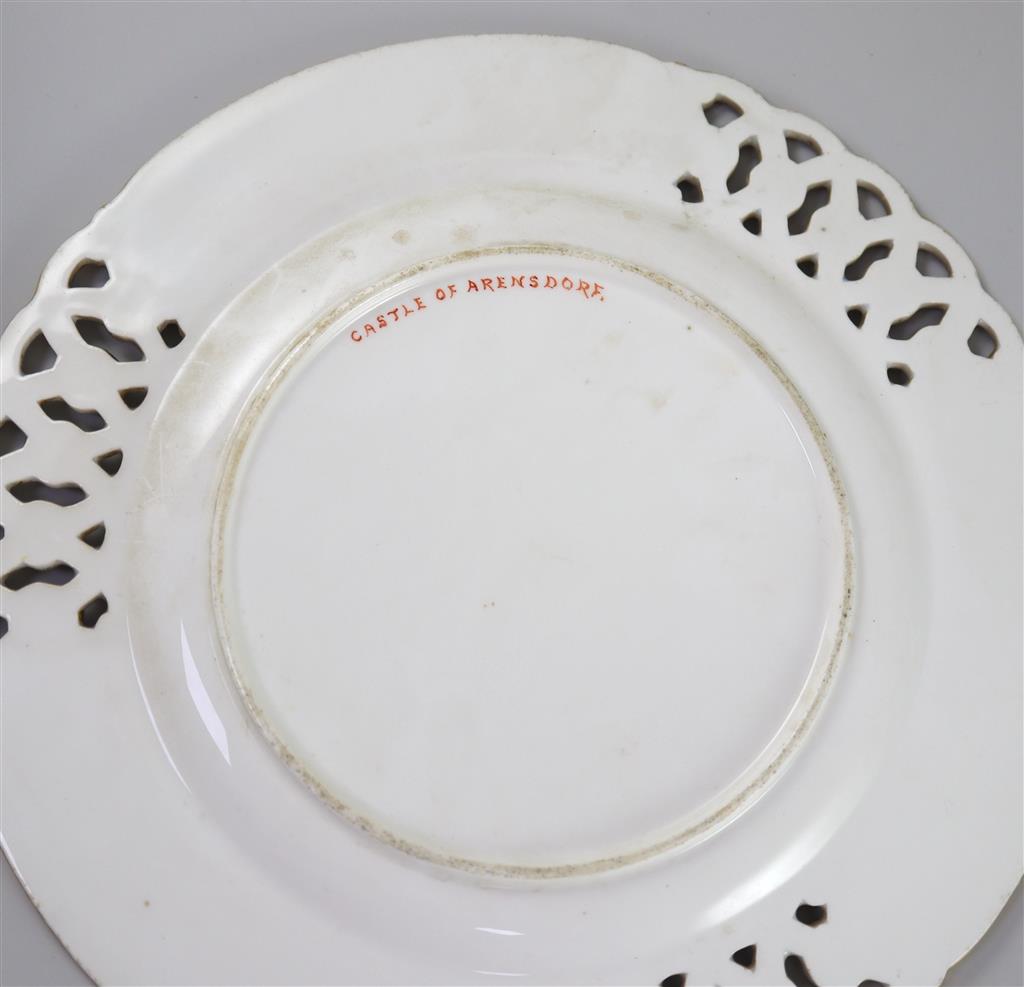 A set of seventeen Coalport topographical dessert plates, c.1880, 24cm diameter
